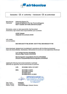 Conformity Declaration Airtecnics Export Wellisair Ac Dc Adapter