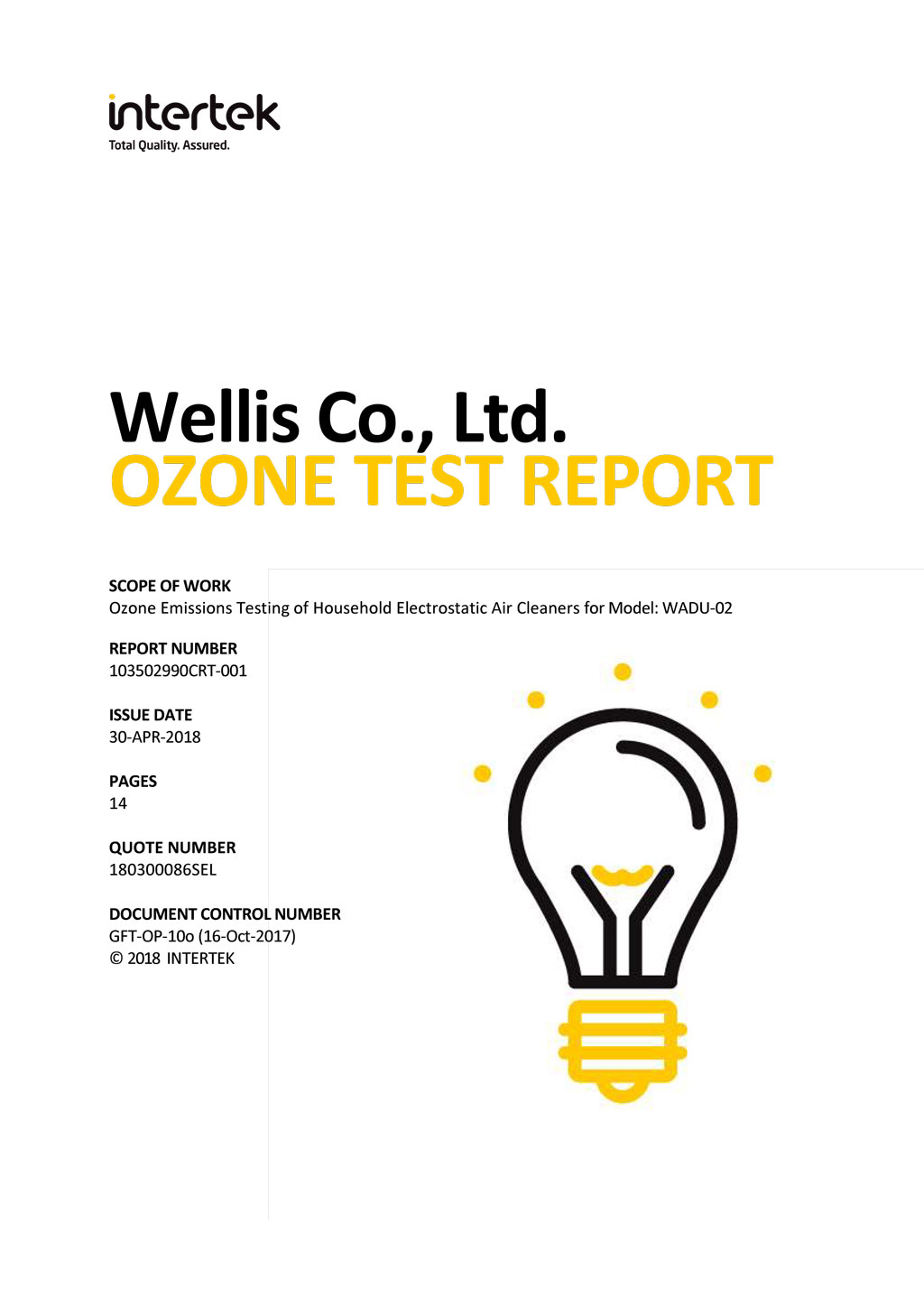 Intertek Ozone Free Test Repot 1